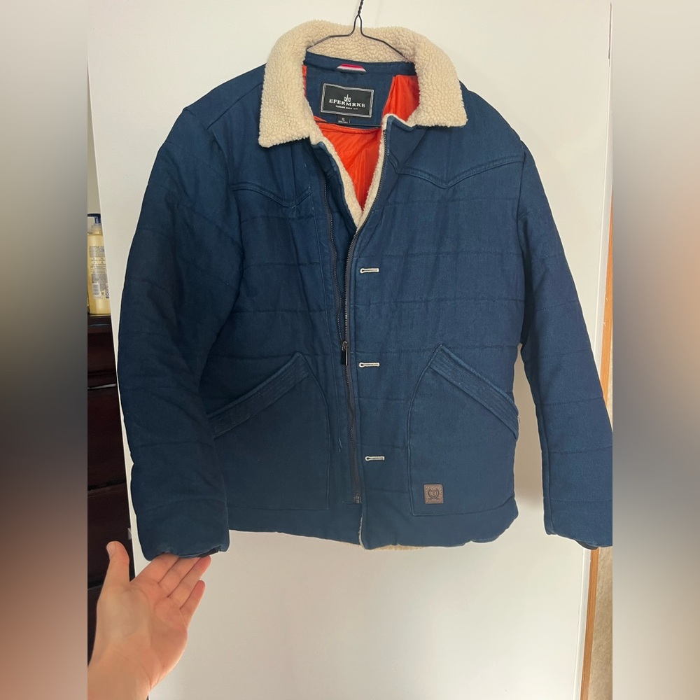 Blue Sherpa-Lined Western Jacket